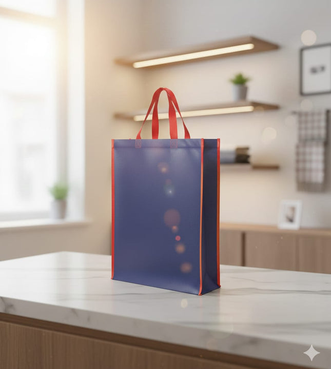 18 x 15 x 4 - Hand Bag - Red & Yellow - 120 GSM - Non Woven